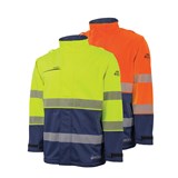 BOOL HI VIS PPE2 SOFTSHELL JACKET WITH SEGMENTED FR REFLECTIVE TAPE