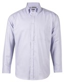 BENCHMARK MENS DOT CONTRAST COTTON LONG SLEEVE SHIRT
